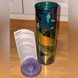 Starbucks Iridescent Mermaid Tumbler - Teal, Gold & Purple Accents